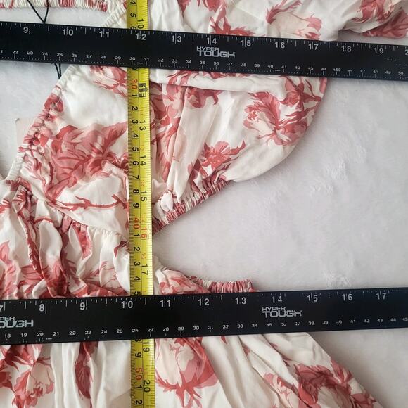 Bardot XXL US 12 AU 16 Eden Red Floral Deep V Neck Cottage Country Sundress NWT - Picture 11 of 12